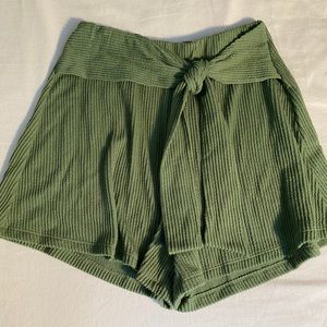 Lush Green Flowy Shorts